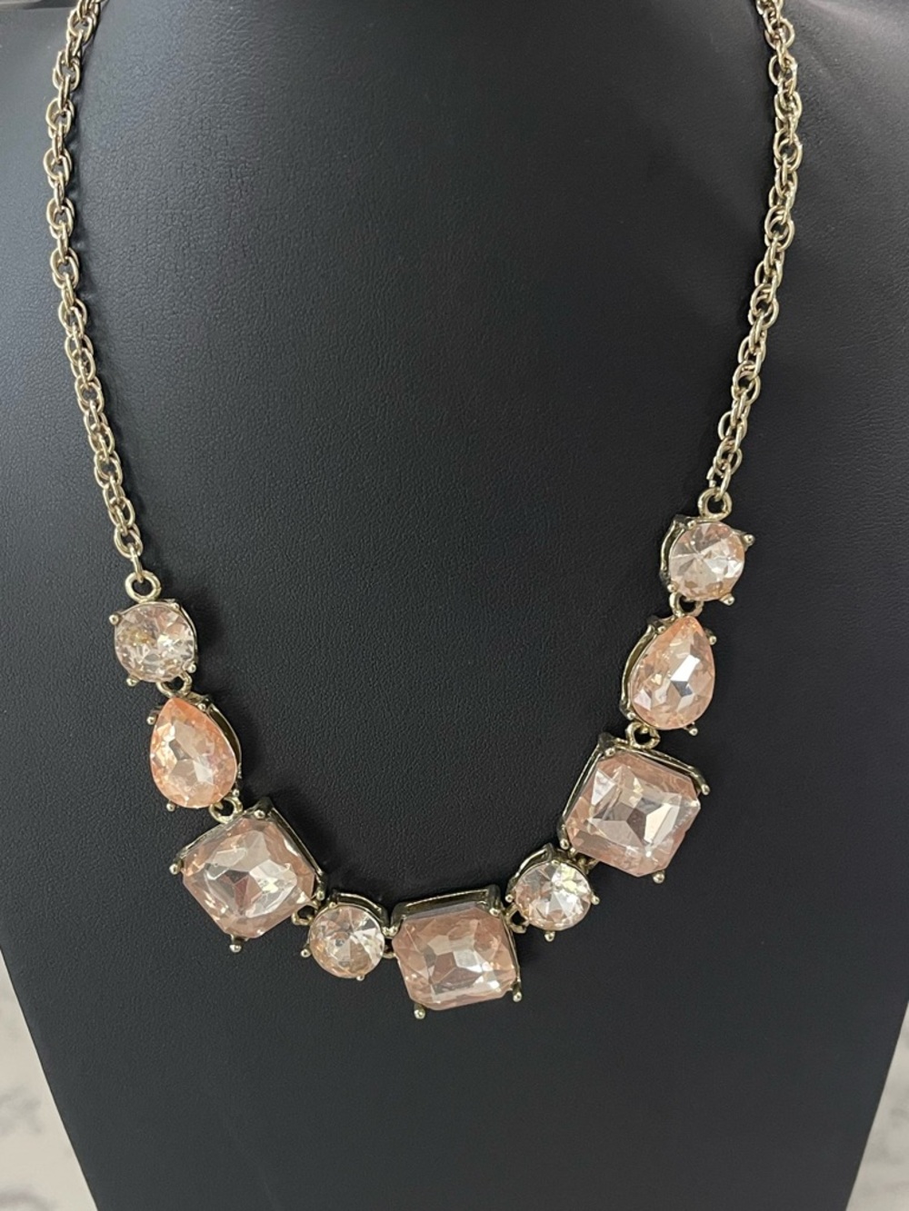 Express Gold-Tone Necklace with Blush Crystals
